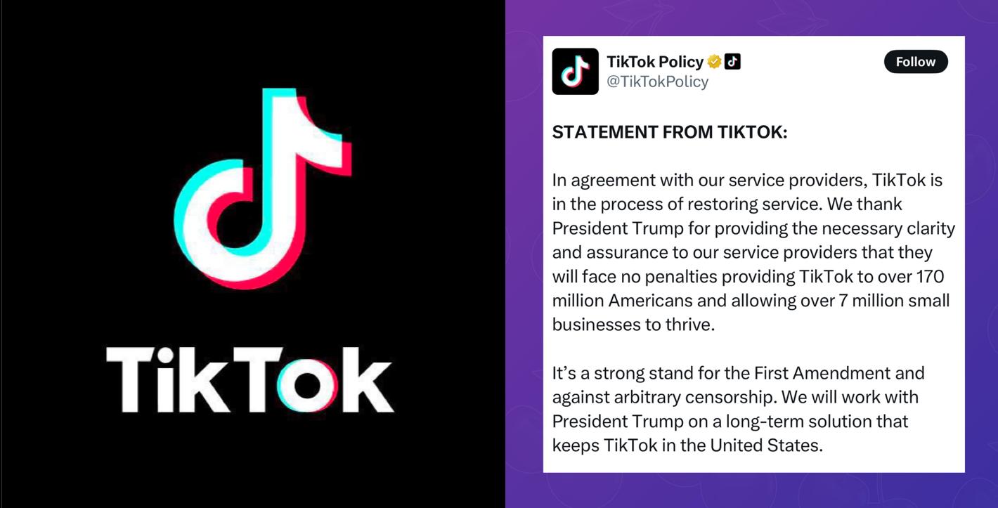 TikTok Responds to Service Restoration Amid Discussions with President Trump